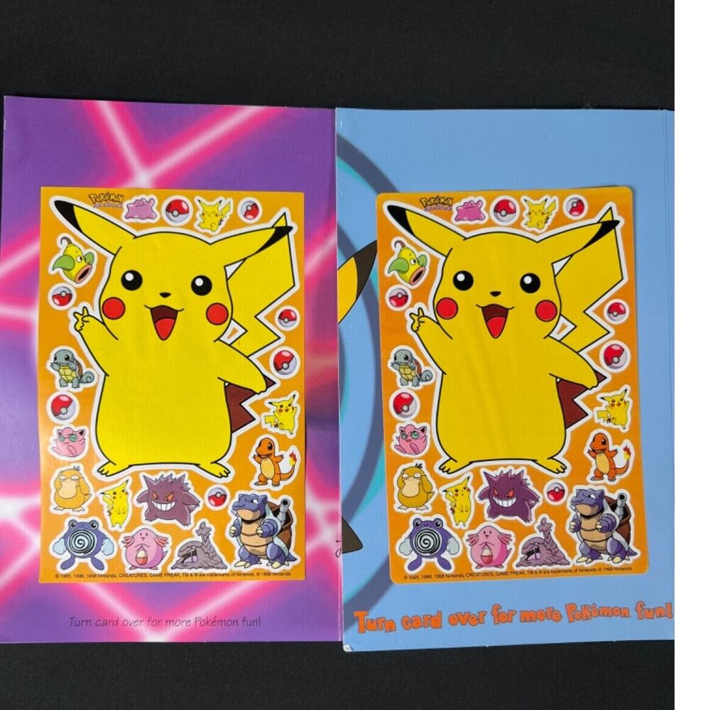 POKEMON STICKERS 1999 nintendo vintage card game freak 95 96 98